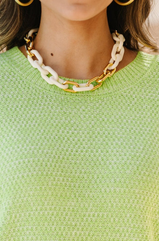 It's Your Day White Chunky Chain Necklace