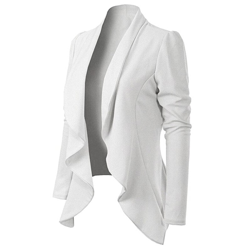 Sexy Fashion Women Ladies Casual Long Sleeve Coat Jacket Solid Color Formal Business Outwear Tops