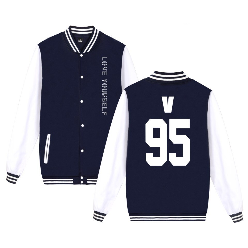 Kpop Love Yourself Baseball Jacket Bomber Jacket K-pop Clothes bangtan boys Sweatshirt  hip hot streetwear Clothes plus size