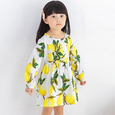 2021 Spring Summer Girls Dress Floral Cotton Dresses Children's Long Sleeve 2 To 8 Year Kids Korean Style Princess Clothes New