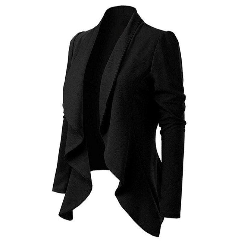 Sexy Fashion Women Ladies Casual Long Sleeve Coat Jacket Solid Color Formal Business Outwear Tops