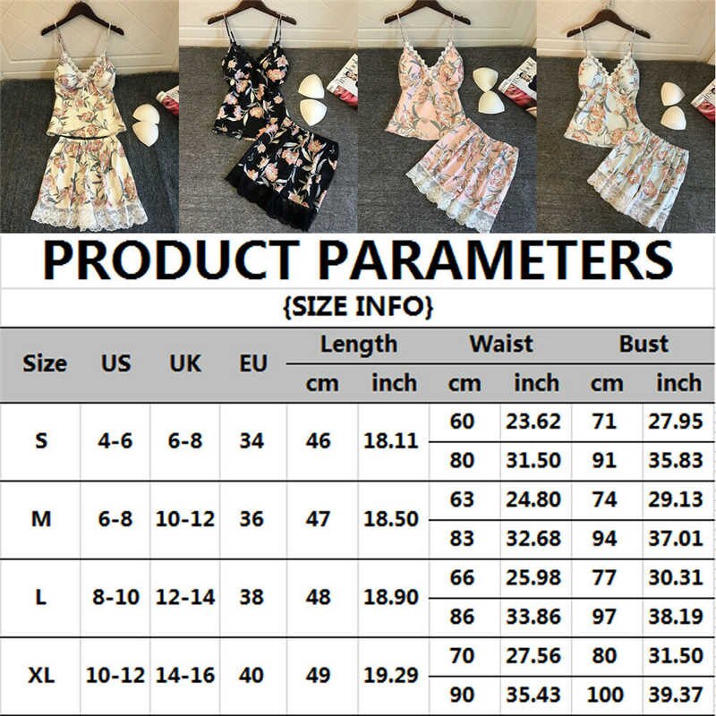 Sexy V-neck Sleeveless Tank Top Shorts Sleepwear New 2020 Boho Floral Loose Casual 2Pcs Summer Nightwear Clothing Suits Femme