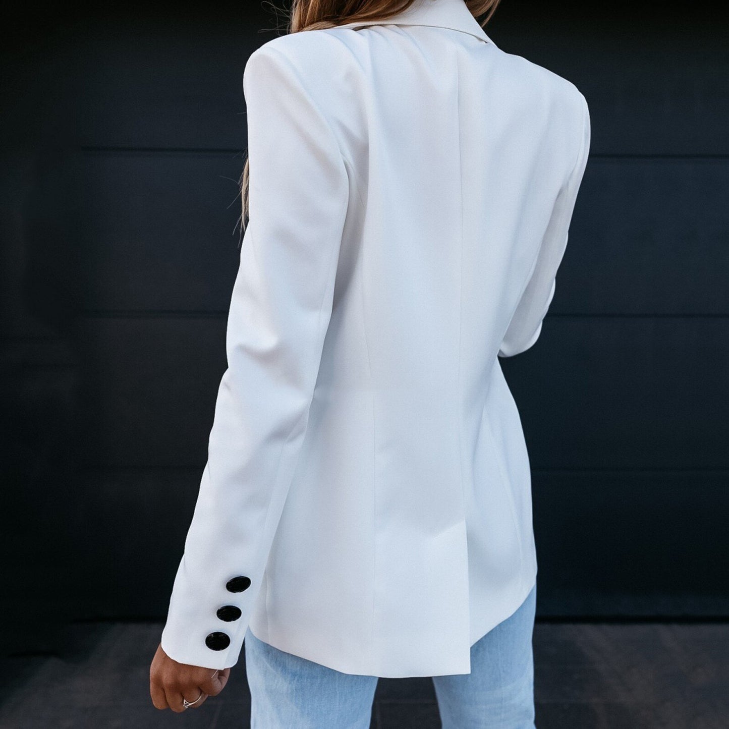 2021 Autumn Casual Slim Blazer Jackets Elegant Women Office Work Blazers Long Sleeve Buttons Solid Thin Coats Outwear Tops #M