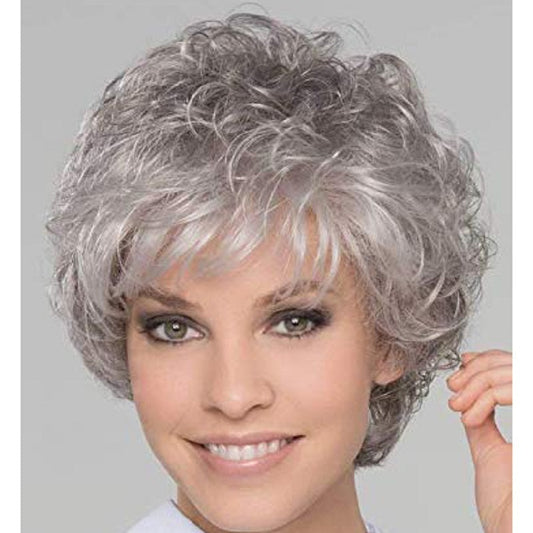 Louise Hair Short Gray Wigs Pixie Cut Wig Silver Grey Hair Wig Natural Short Wigs for Women with Bangs