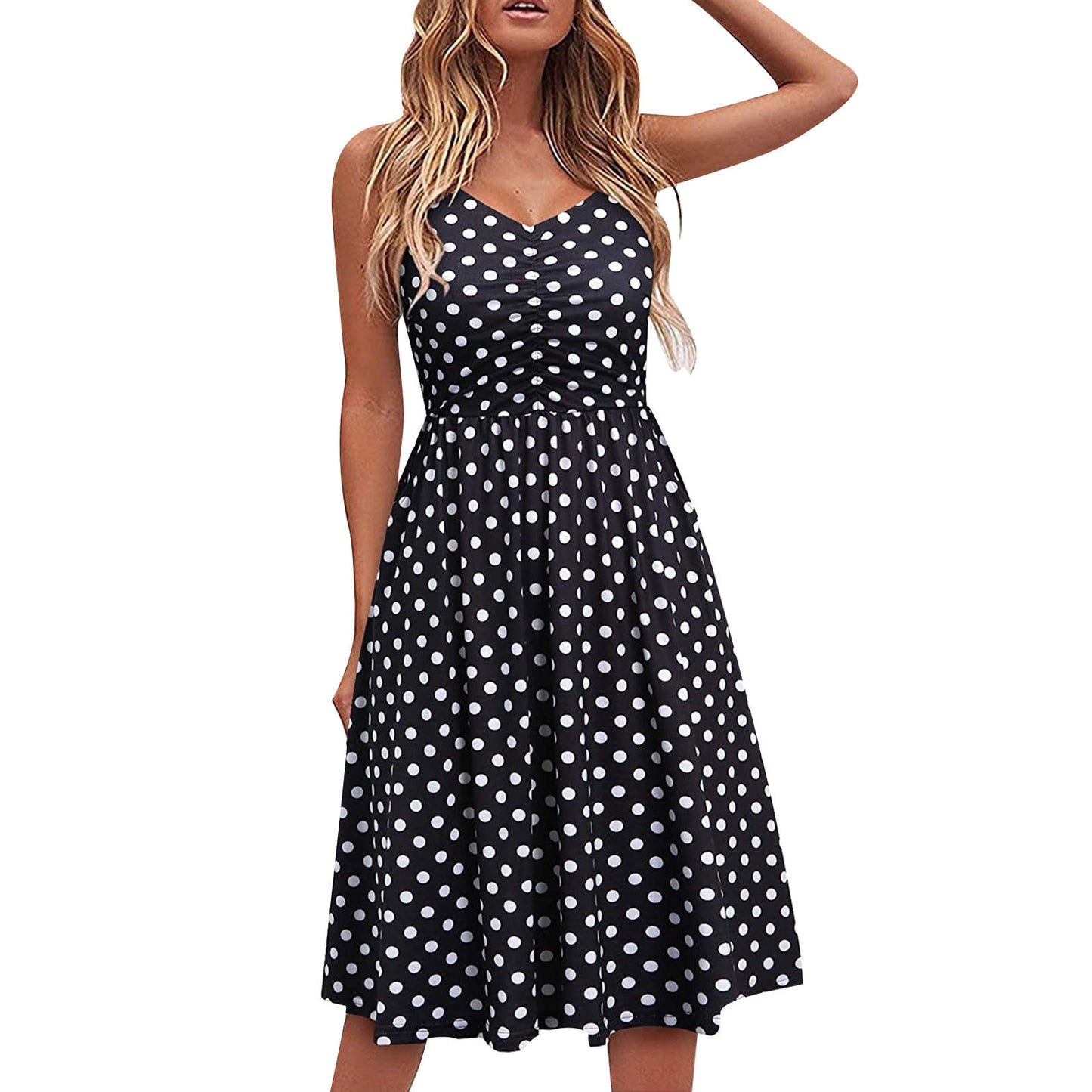 Summer Casual Long Dress Plus Size Sleeveless V Neck Boho Spaghetti Strap Dresses For Women Clothing Vestidos Mujer Verano 2021